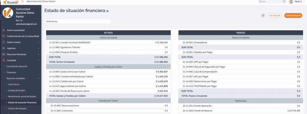 Estado de situación financiera