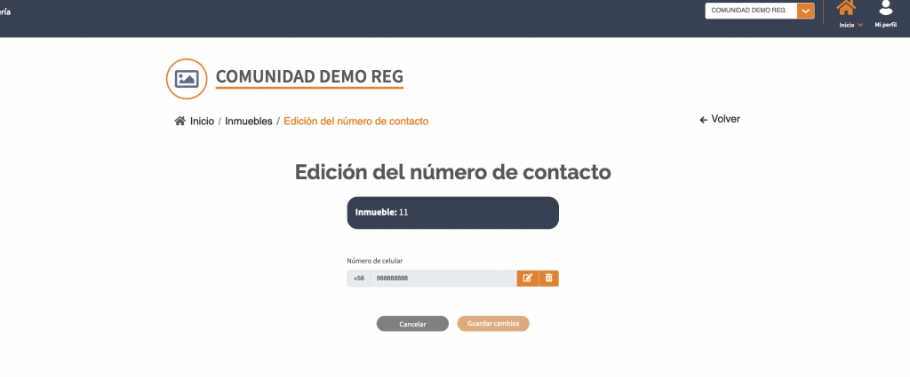 Ingresar número de celular